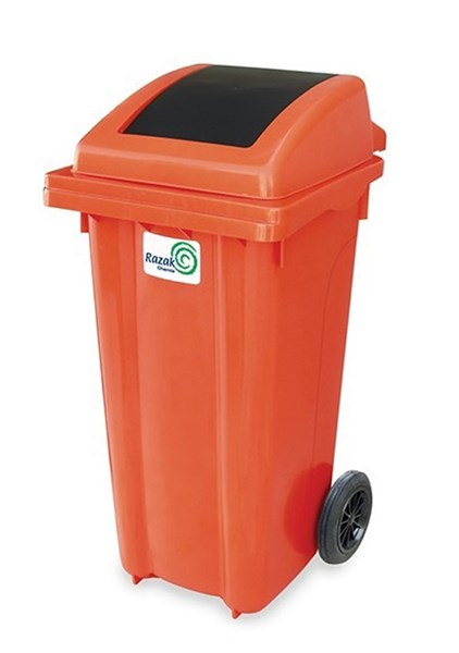 سطل زباله پلاستیکی 120 لیتری دمپردار