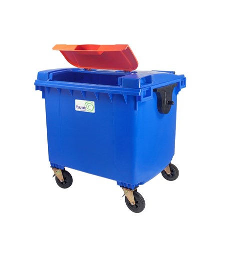 مخزن زباله 1100 لیتری مکانیزه با دریچه مخزن زباله 1100 لیتری مکانیزه با دریچه